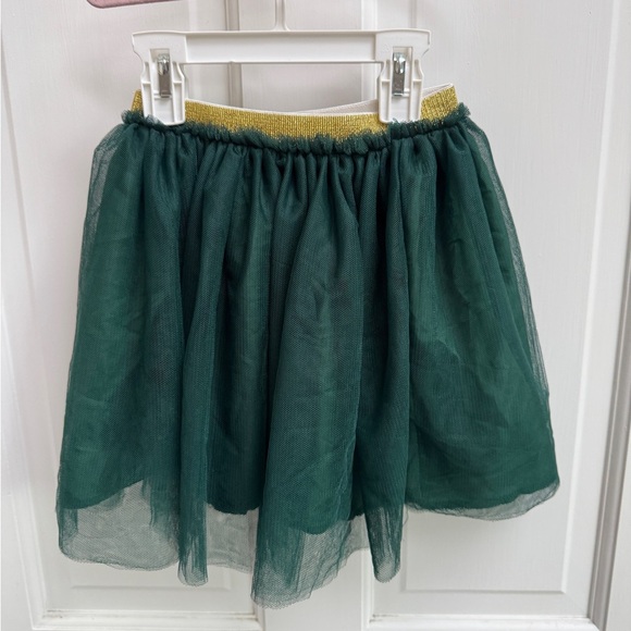 NWOT 3T Girls Emerald Green & Gold Tulle Skirt - Picture 3 of 4
